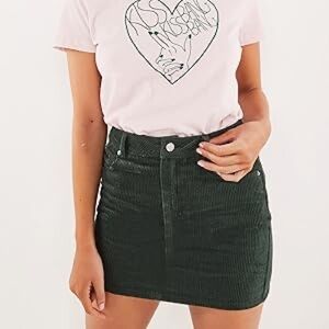 Dark Olive Army Green Corduroy Mini Skirt